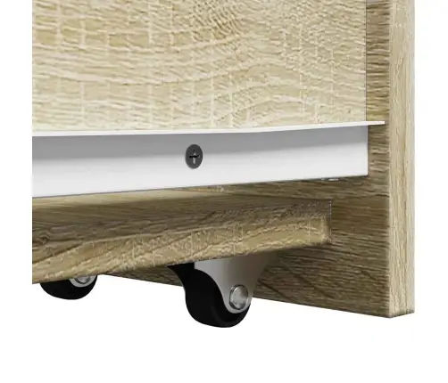 Šaurs Vannasistabas Skapis Ar Riteņiem, Ozolkoka Krāsa Vidaxl