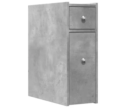 Šaurs Vannasistabas Skapis Ar Riteņiem, Betona Pelēks Vidaxl