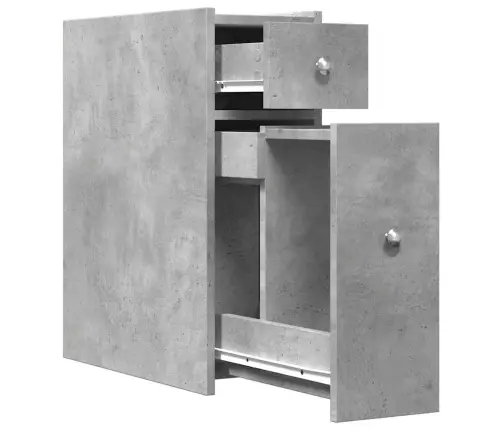 Šaurs Vannasistabas Skapis Ar Riteņiem, Betona Pelēks Vidaxl