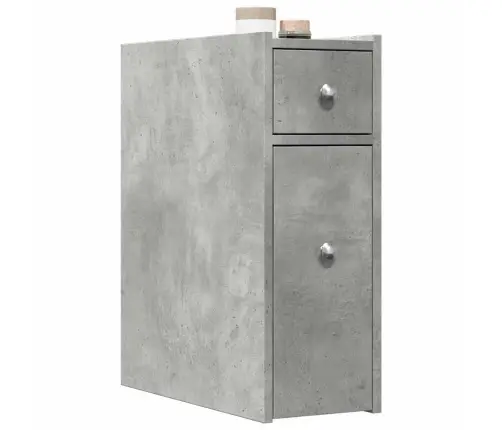 Šaurs Vannasistabas Skapis Ar Riteņiem, Betona Pelēks Vidaxl