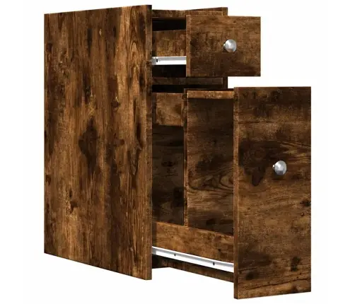 Šaurs Vannasistabas Skapis Ar Riteņiem, Ozolkoka Krāsa Vidaxl