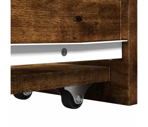 Šaurs Vannasistabas Skapis Ar Riteņiem, Ozolkoka Krāsa Vidaxl