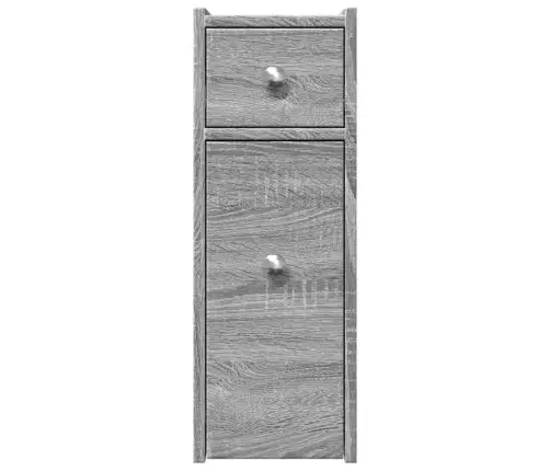 Vonios Kambario Spintelė Su Ratukais, Pilka Ąžuolo, Mediena