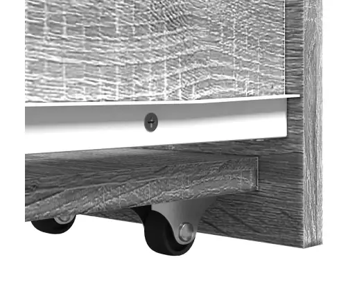 Vonios Kambario Spintelė Su Ratukais, Pilka Ąžuolo, Mediena