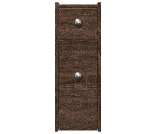 Vonios Kambario Spintelė Su Ratukais, Ruda Ąžuolo, Mediena