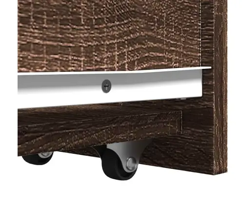 Vonios Kambario Spintelė Su Ratukais, Ruda Ąžuolo, Mediena