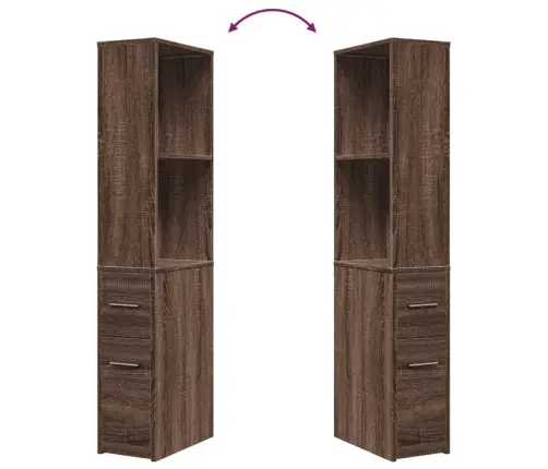 Šaurs Vannasistabas Skapis Ar Riteņiem, Brūna Koka Krāsa Vidaxl