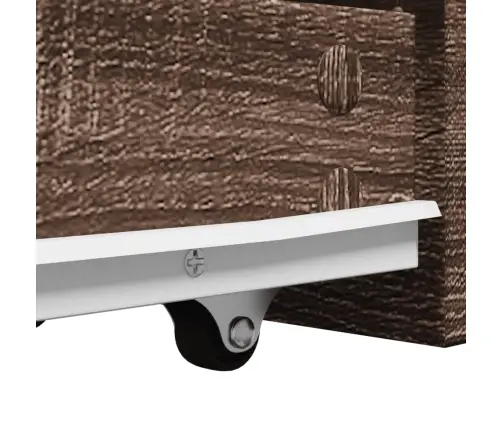 Šaurs Vannasistabas Skapis Ar Riteņiem, Brūna Koka Krāsa Vidaxl