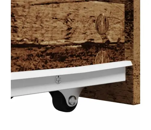 Šaurs Vannasistabas Skapis Ar Riteņiem, Veca Koka Krāsā Vidaxl