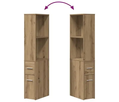 Šaurs Vannasistabas Skapis Ar Riteņiem, Koka Krāsa Vidaxl