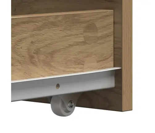 Šaurs Vannasistabas Skapis Ar Riteņiem, Koka Krāsa Vidaxl