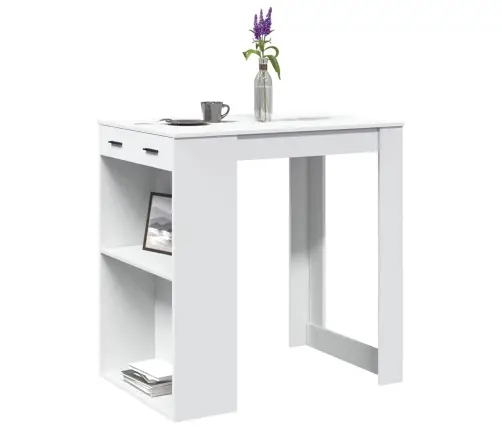 Baarilaud, Valge, 102X70X103,5 Cm Tehispuit