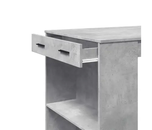 Bāra Galdiņš, Betona Pelēks, 102X70X103,5 Cm, Inženierijas Koks Vidaxl