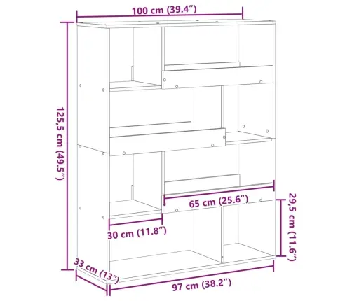 Raamatukapp, Must, 100X33X125,5 cm Tehispuit