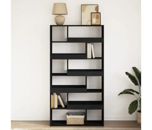 Raamaturiiul, Must, 100 X 33 X 187,5 cm Tehispuit