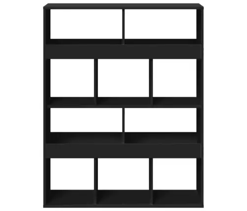 Raamatukapp, Must, 100X33X125,5 cm Tehispuit