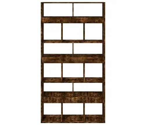 Knygų Spinta, Dūminio Ąžuolo, 100X33X187,5cm Apdirbta Mediena