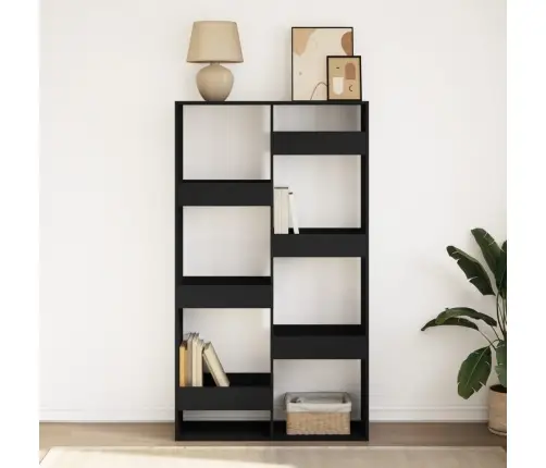 Knygų Spinta, Juodos Spalvos, 100X33X175cm Apdirbta Mediena