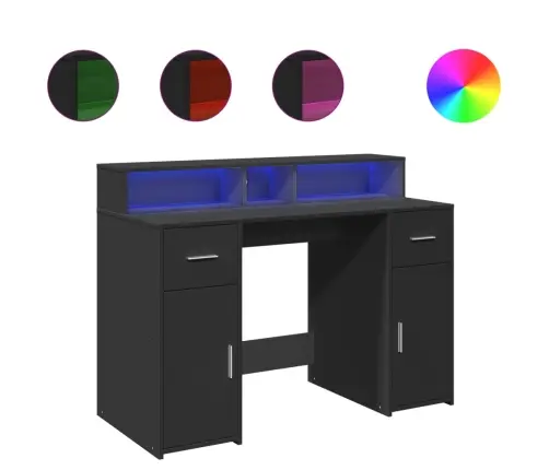 Rakstāmgalds, Led, 120X55X91 Cm, Inženierijas Koks, Melns Vidaxl