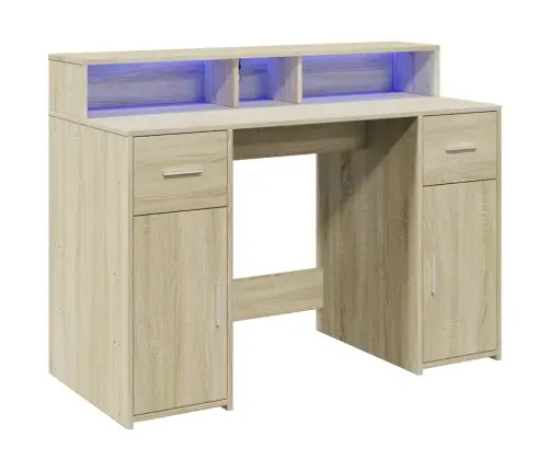 Rašomasis Stalas Su Led Apšvietimu, Ąžuolo, 97X45X90cm Mediena