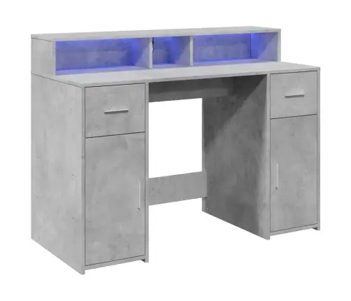 Rašomasis Stalas Su Led, Betono Pilkas, 120X55X91cm Mediena