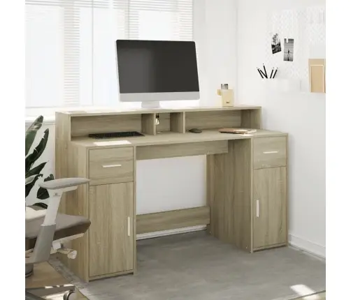 Rašomasis Stalas Su Led Apšvietimu, Ąžuolo, 140X55X91Cm