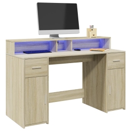 Rašomasis Stalas Su Led Apšvietimu, Ąžuolo, 140X55X91Cm
