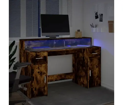 Rakstāmgalds, Led, Ozola Krāsa, 140X55X91 Cm, Inženierijas Koks Vidaxl