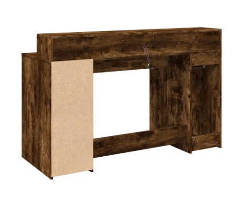 Kirjutuslaud Led-Tuledega, Suitsutatud Tamm, 140X55X91 Cm