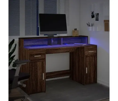 Rakstāmgalds, Led, Ozola Krāsa, 140X55X91 Cm, Inženierijas Koks Vidaxl