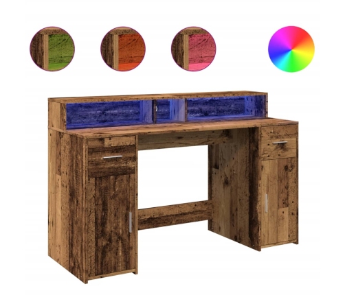 Rakstāmgalds, Led, Veca Koka, 140X55X91 Cm, Inženierijas Koks Vidaxl