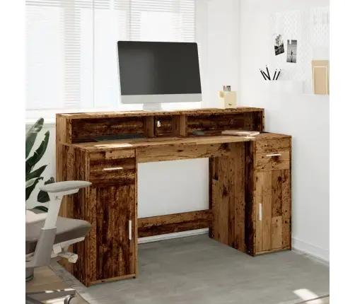 Rakstāmgalds, Led, Veca Koka, 140X55X91 Cm, Inženierijas Koks Vidaxl