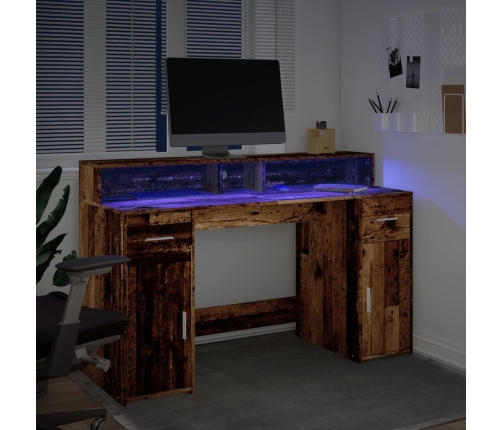 Rakstāmgalds, Led, Veca Koka, 140X55X91 Cm, Inženierijas Koks Vidaxl