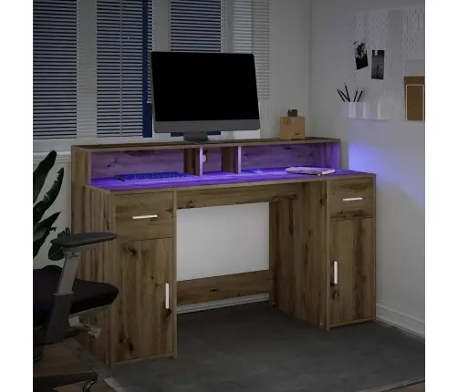 Rakstāmgalds, Led, Koka Krāsa, 140X55X91 Cm, Inženierijas Koks Vidaxl