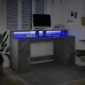Rašomasis Stalas Su Led, Betono Pilkas, 160X55X91cm Mediena