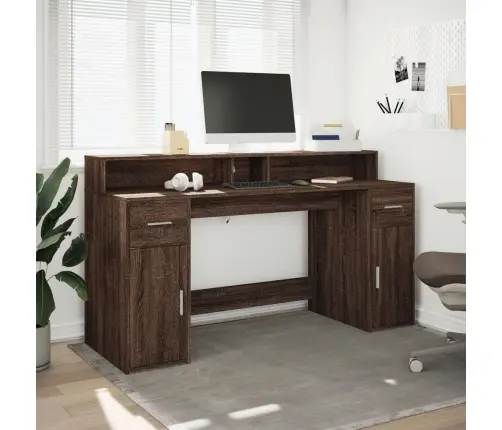 Rašomasis Stalas Su Led, Rudas Ąžuolo, 160X55X91cm Mediena