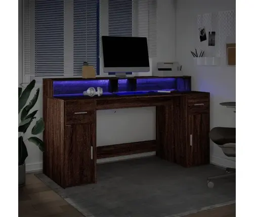 Rašomasis Stalas Su Led, Rudas Ąžuolo, 160X55X91cm Mediena