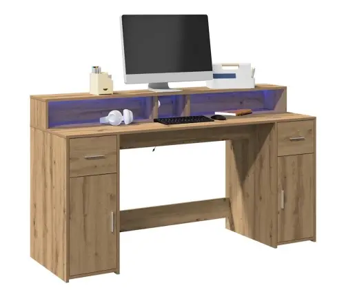 Rašomasis Stalas Su Led, Artisano Ąžuolo, 160X55X91cm Mediena