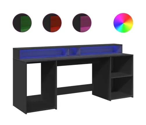 Rakstāmgalds, Led, 200X55X91 Cm, Konstruēts Koks, Melns Vidaxl