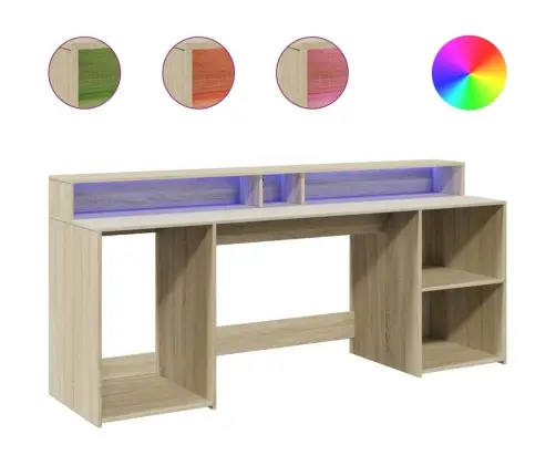 Rašomasis Stalas Su Led Apšvietimu, Ąžuolo, 200X55X91Cm