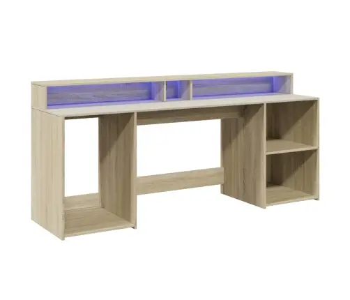 Rašomasis Stalas Su Led Apšvietimu, Ąžuolo, 200X55X91Cm