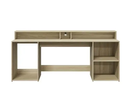 Rašomasis Stalas Su Led Apšvietimu, Ąžuolo, 200X55X91Cm