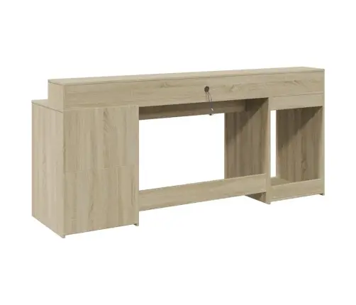 Rašomasis Stalas Su Led Apšvietimu, Ąžuolo, 200X55X91Cm