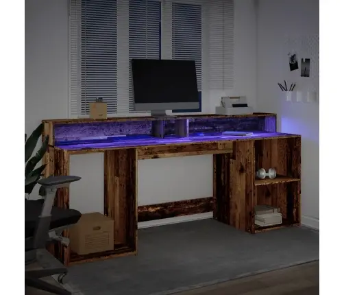 Rakstāmgalds, Led, Veca Koka, 200X55X91 Cm, Inženierijas Koks Vidaxl