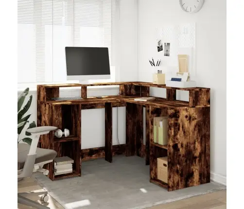 Rakstāmgalds, Led, Ozola Krāsa, 130X130X91Cm, Inženierijas Koks Vidaxl