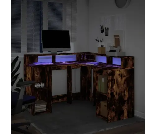 Rakstāmgalds, Led, Ozola Krāsa, 130X130X91Cm, Inženierijas Koks Vidaxl