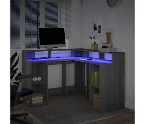 Rašomasis Stalas Su Led, Pilkas Ąžuolo, 130X130X91cm Mediena