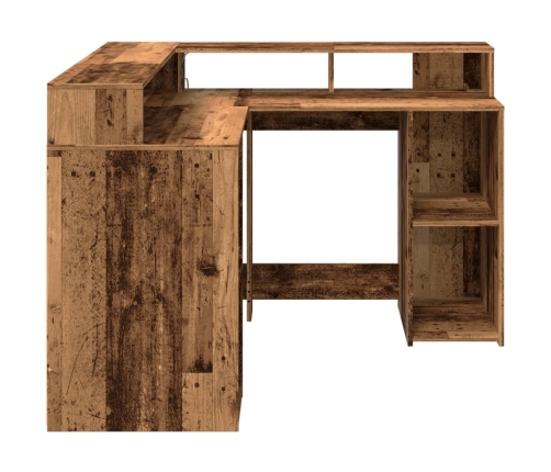 Kirjutuslaud Led-Tuledega, Vana Puit, 130X130X91 cm Tehispuit