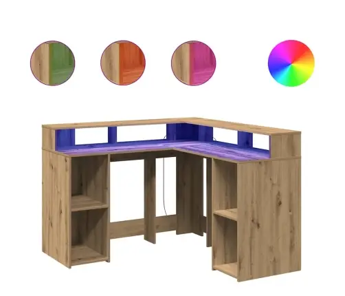 Rakstāmgalds, Led, Koka Krāsa, 130X130X91 Cm, Inženierijas Koks Vidaxl