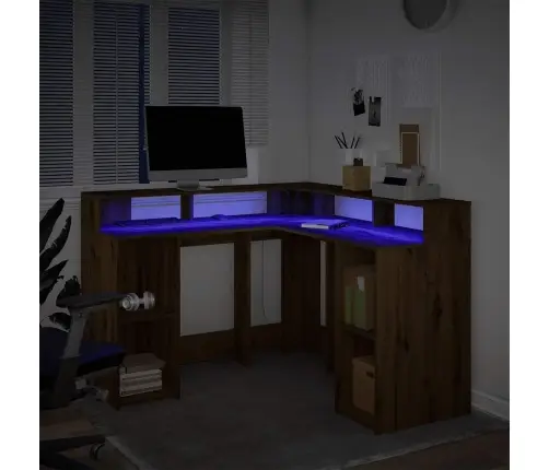 Rakstāmgalds, Led, Koka Krāsa, 130X130X91 Cm, Inženierijas Koks Vidaxl